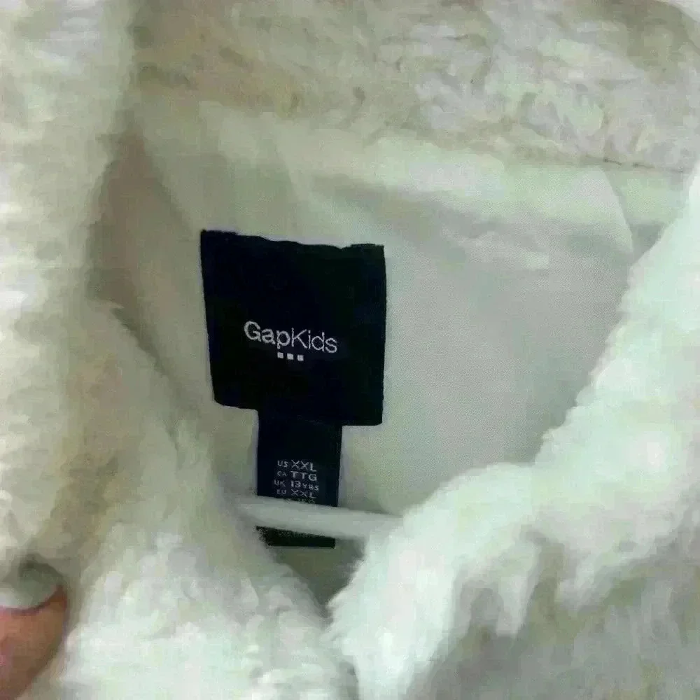 Girls gap kids xxl white furry vest